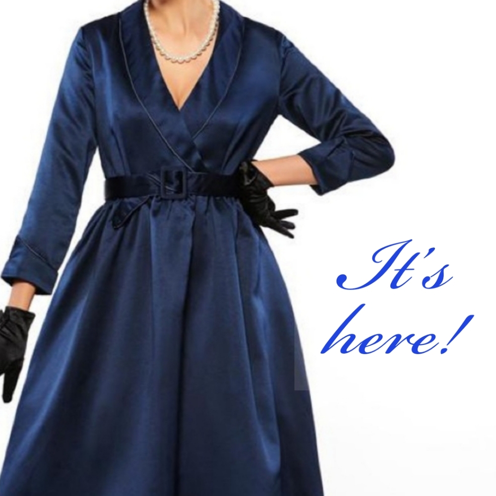 🆕️ *FINAL* GORGEOUS BLUE SATIN RETRO DRESS